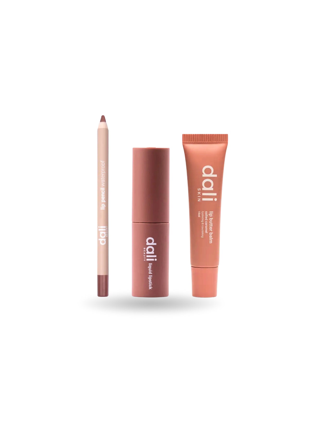 Dali Nude Lip Trio Bundle (Liner + Lipstick + Lip Butter Balm)