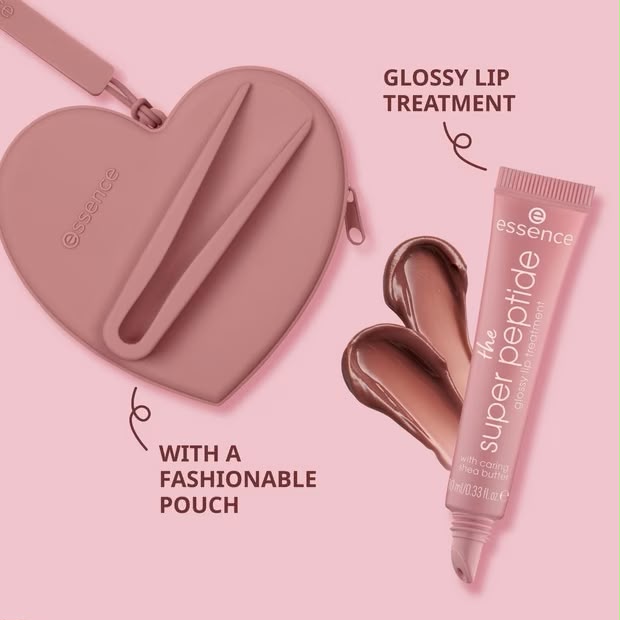 Essence super peptide glossy lip treatment with a fashionable pouch
